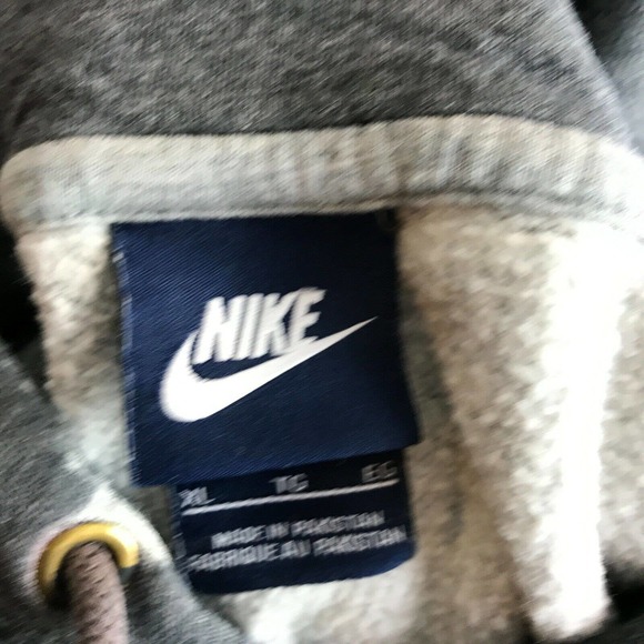 Vintage Nike Blue Tag Hoodie Pullover XL Swoosh Gray Size X-Large Mens - Picture 5 of 7